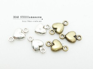 5*10mm小愛心飾珠（古銀/青銅）